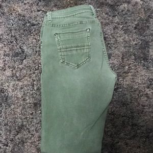 Size 30 olive color straight legged jeans